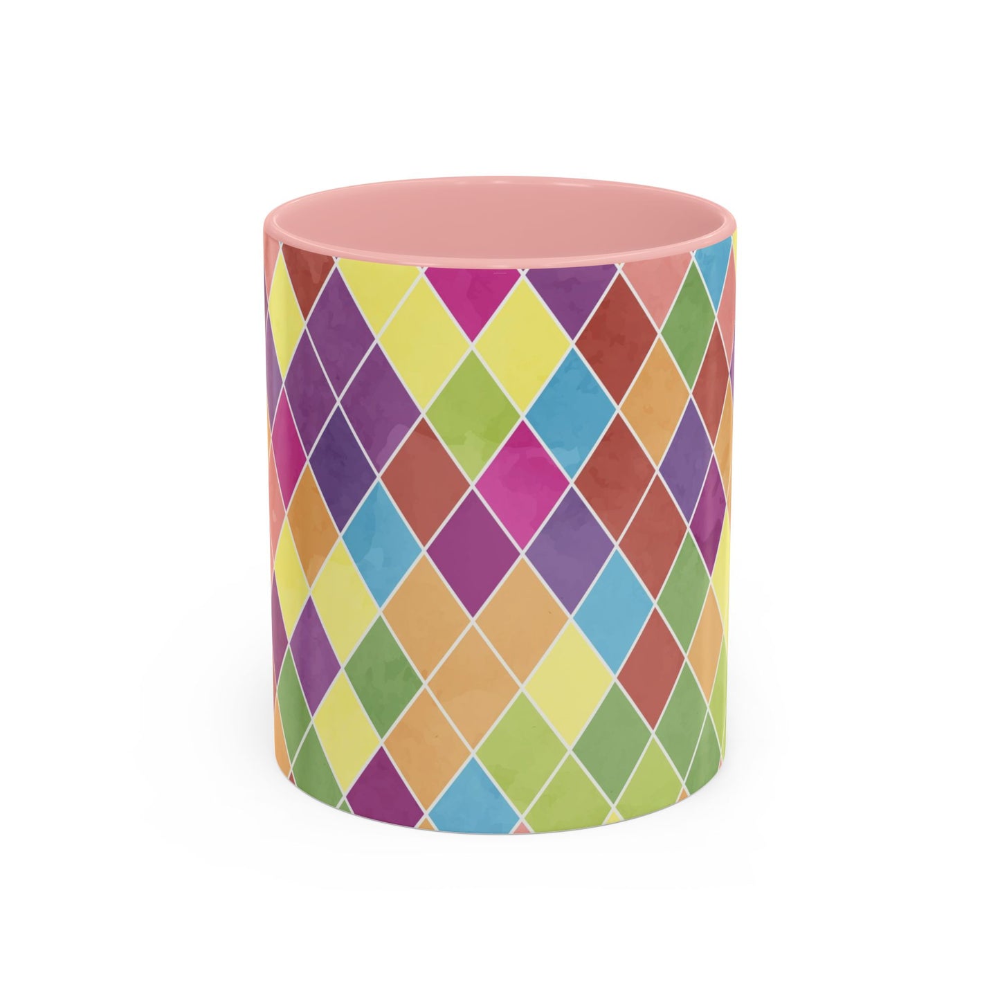 Colorful Diamond Pattern Coffee Mug, Coffee Lover Gift, Bright Kitchen Decor, Artistic Mug, Vibrant Drinkware