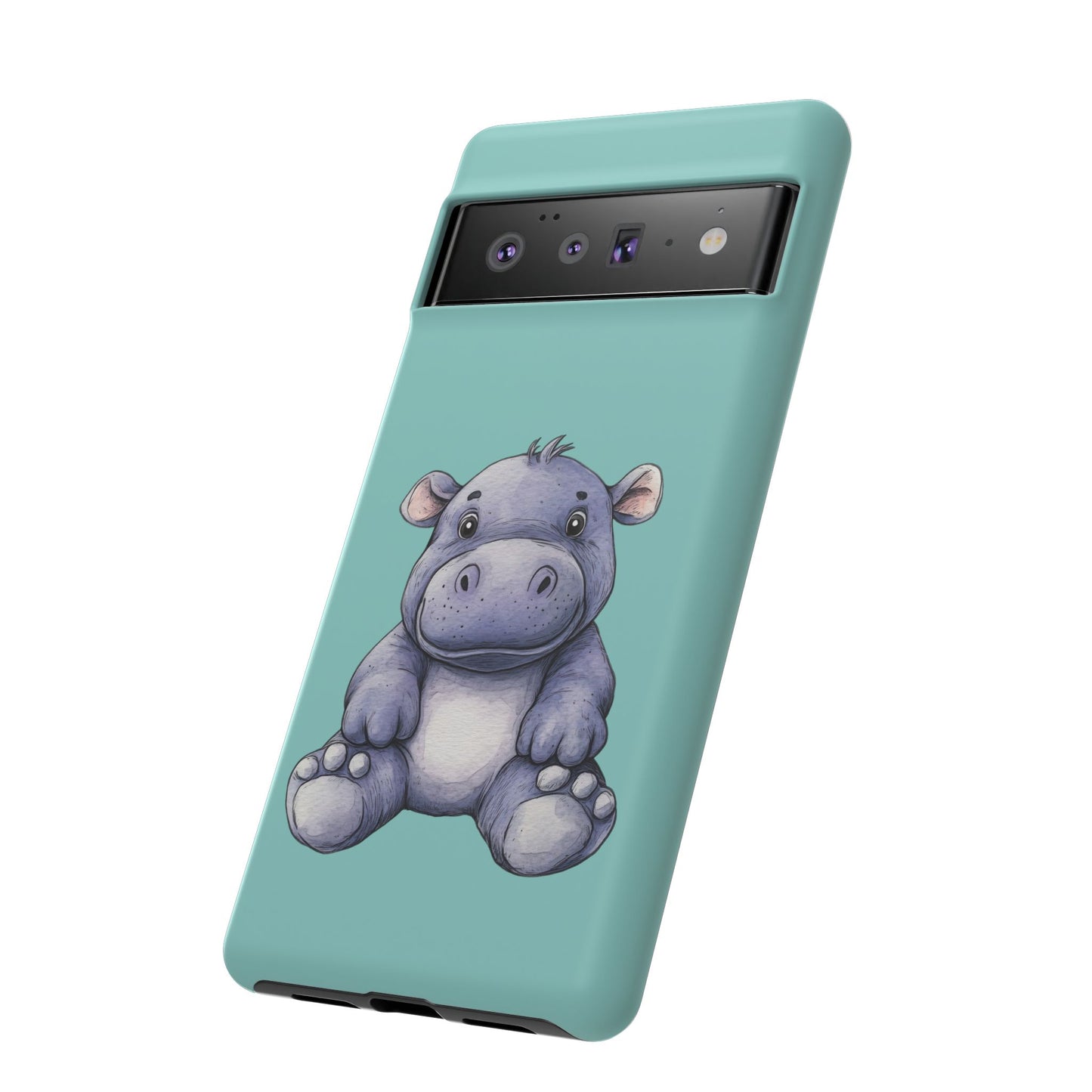 Cute Hippo Phone Case, Tough Phone Cover, Fun Animal Case, Gift for Kids, Cute Decor, Birthday Present