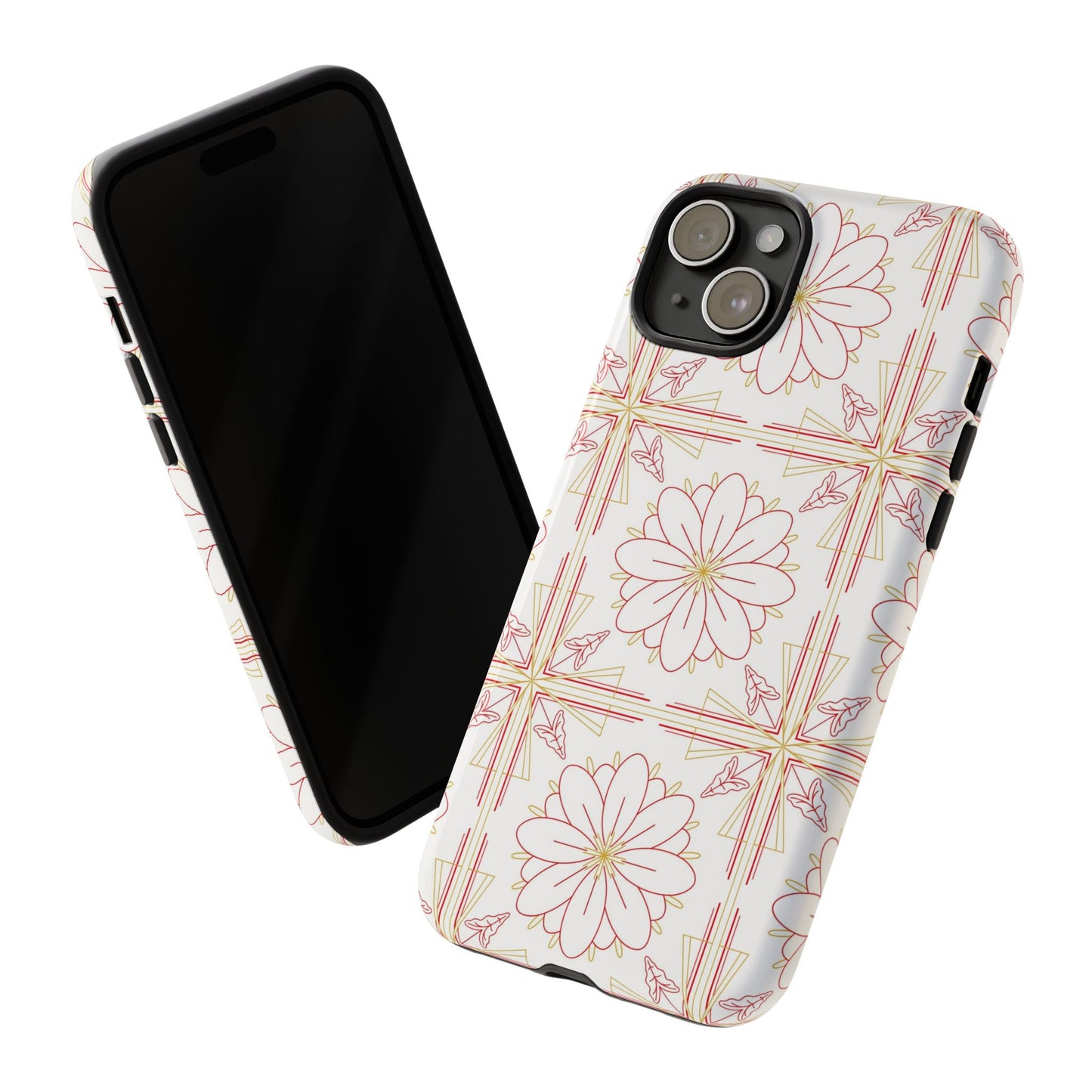Floral Pattern Phone Case - Stylish Tough Case, Flower Design, Cute Mobile Cover, Phone Accessory, Gift for Her, Spring Style