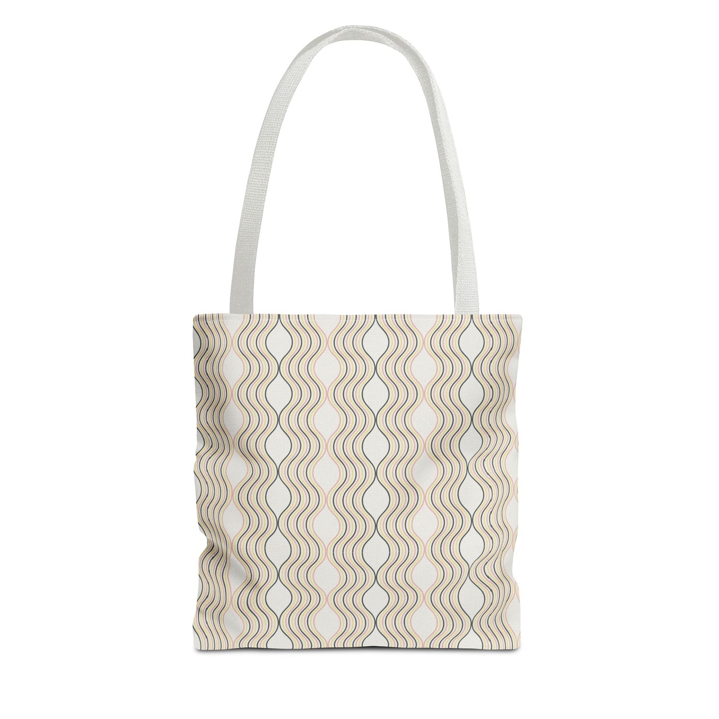 Waves Pattern Tote Bag, Boho Chic Handbag, Everyday Carry, Beach Bag, Gift for Her, Eco-Friendly Style