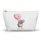 Good Vibes Hippo Accessory Pouch, Cute Makeup Bag, Gift for Animal Lovers, Fun Travel Organizer, Heart Balloon Design