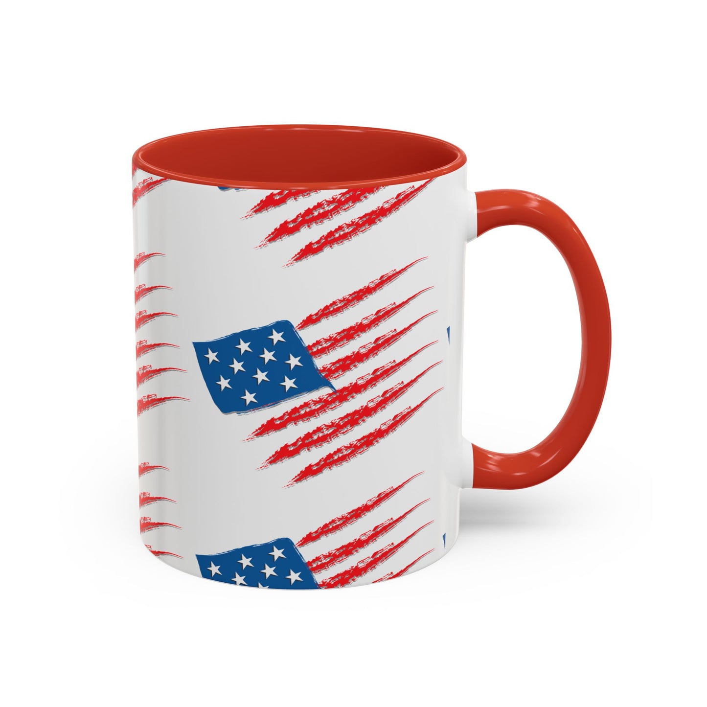 Patriotic Accent Coffee Mug | USA Flag Design, Perfect Gift for Veterans & Independence Day, Coffee Lover's Merchandise, Red White [...]