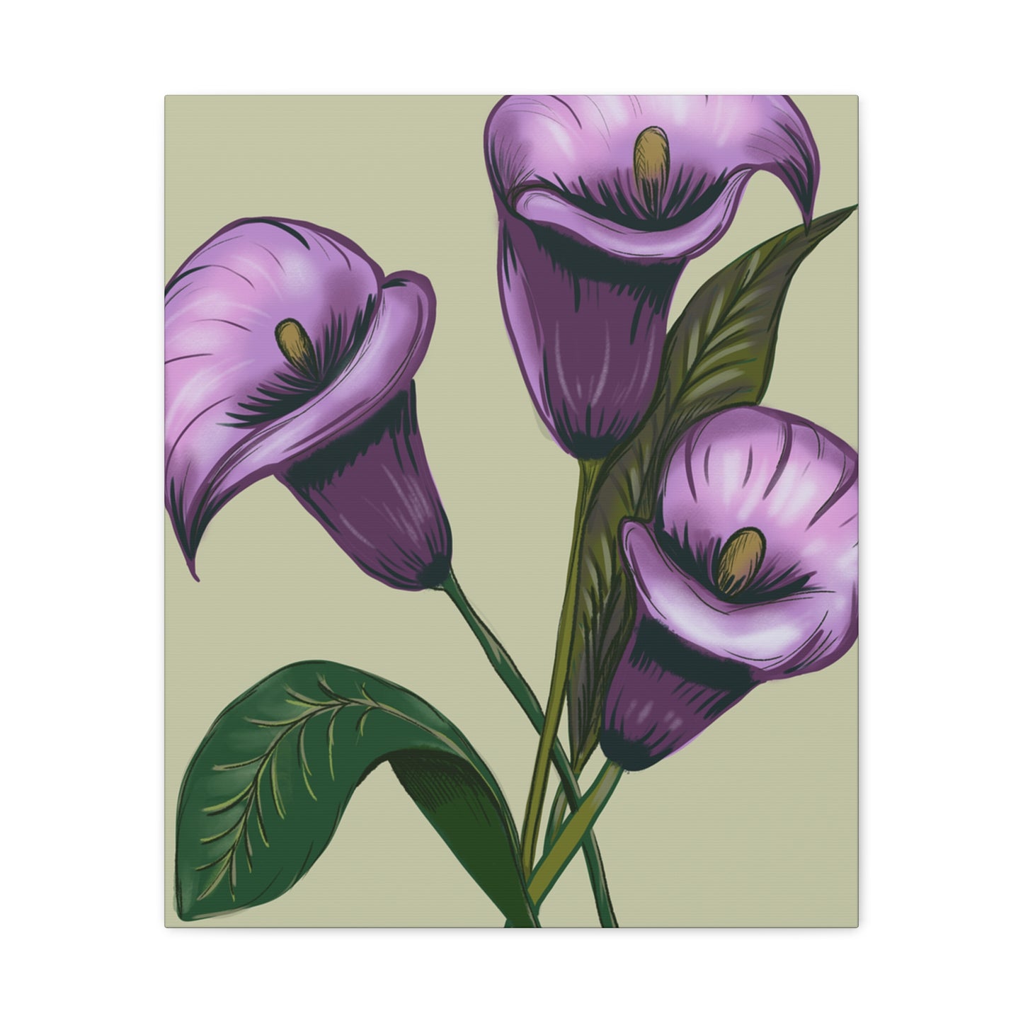 Copy of Matte Canvas, Stretched, 1.25" Purple Flowers
