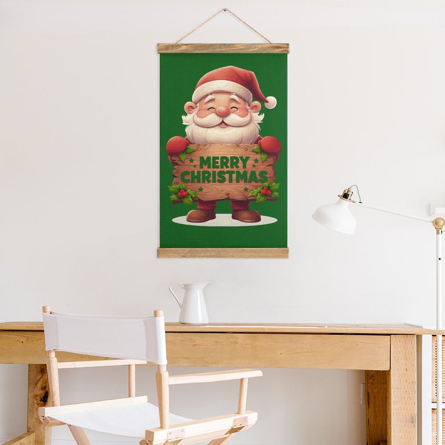 Framed Flax Painting Wall Decor