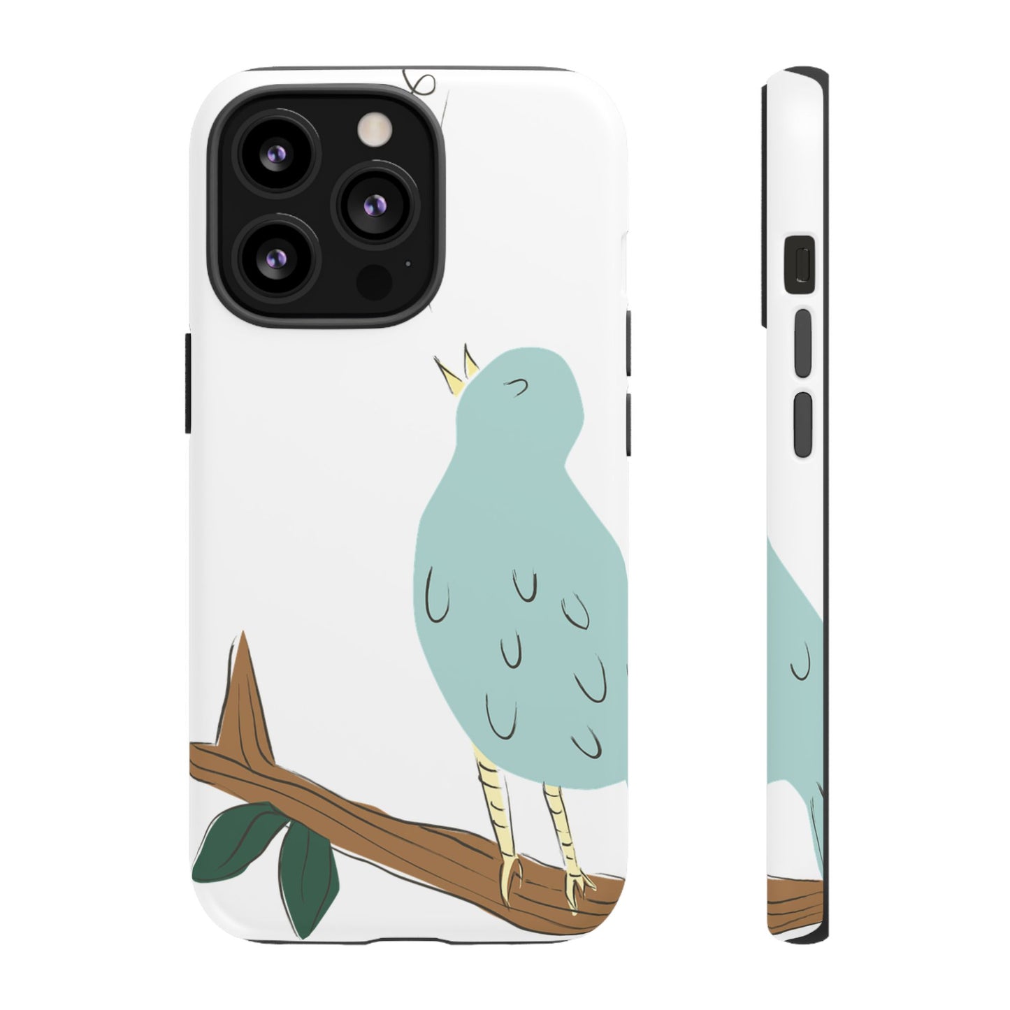 Birdsong Phone Case — Cute Blue Bird on Branch Protective Case