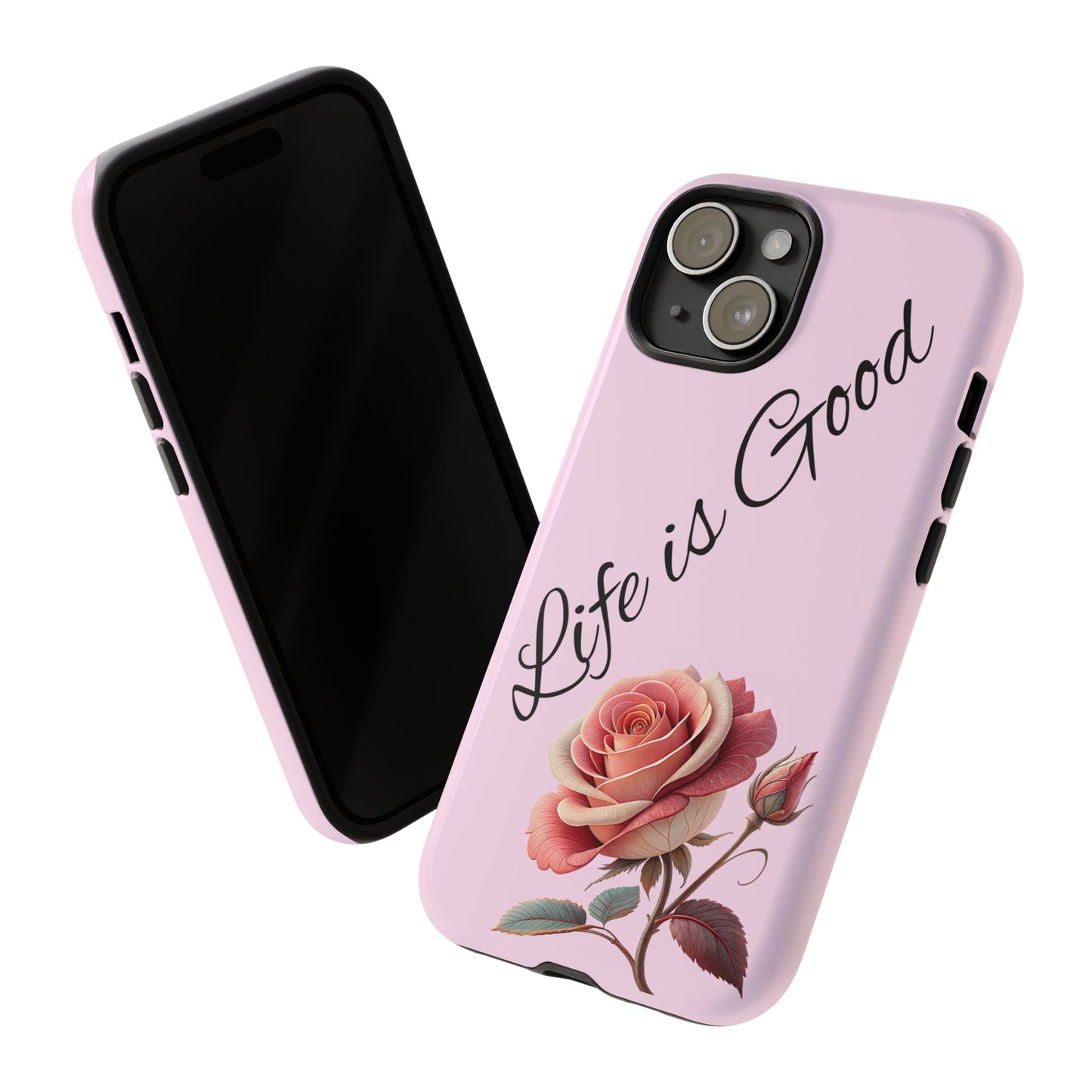 Roses & Positivity Phone Case - Floral Design, Life is Good, Tough Cases for Everyday Wear, Gift for Friends, Mother's Day, Spring [...]