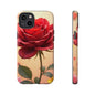 Floral Phone Case with Red Rose Design, Tough Phone Cover, Flower Print, Gift for Her, Stylish Accessory, Floral Aesthetic