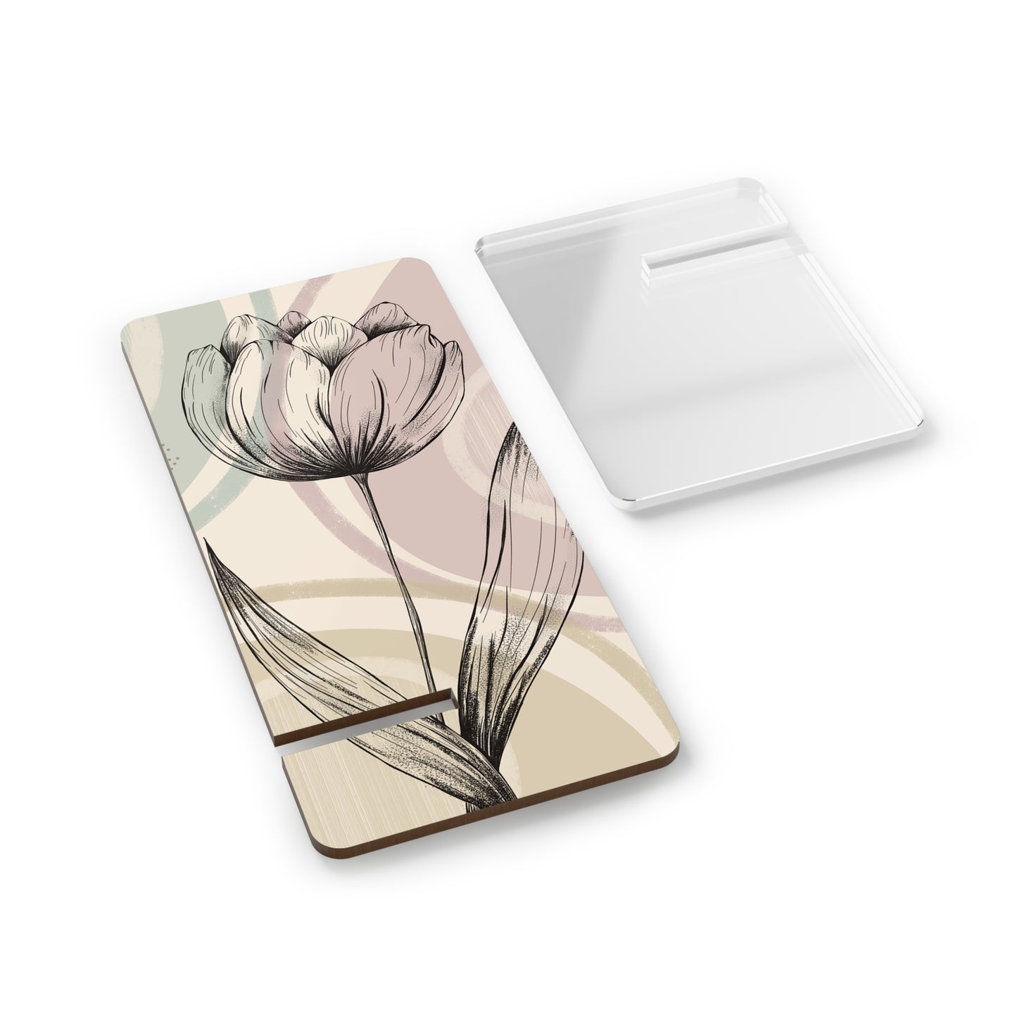 Elegant Floral Smartphone Stand, Desk Decor, Gift for Her, Office Accessory, Mother's Day Present, Phone Holder