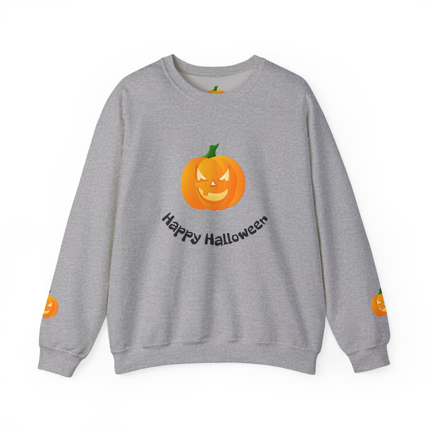 Halloween Pumpkin Sweatshirt, Cozy Fall Apparel, Unisex Crewneck for Halloween, Autumn Casual Wear, Fun Gift Idea
