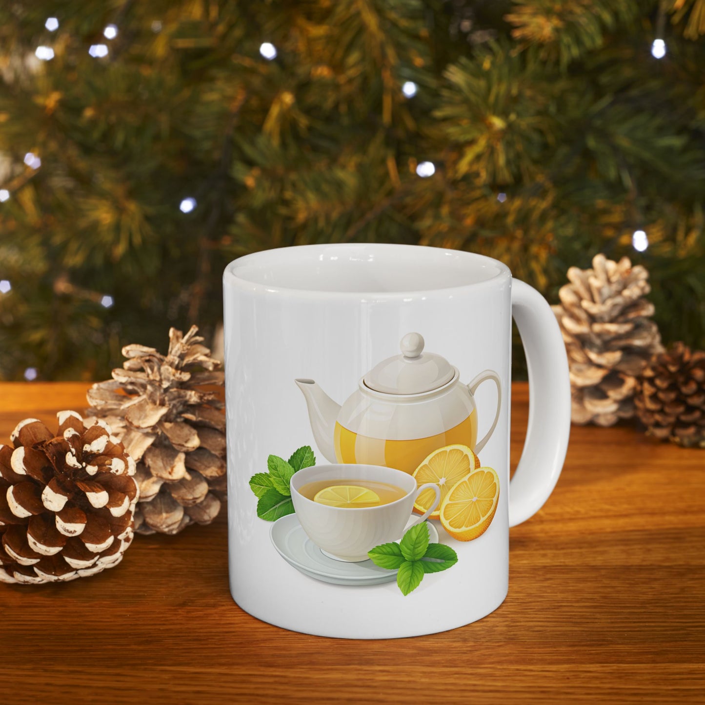 Citrus Delight Ceramic Mug - Refreshing Lemonade Design, Perfect for Tea Lovers, Kitchen Decor, Gift for Friends, Summer Sips