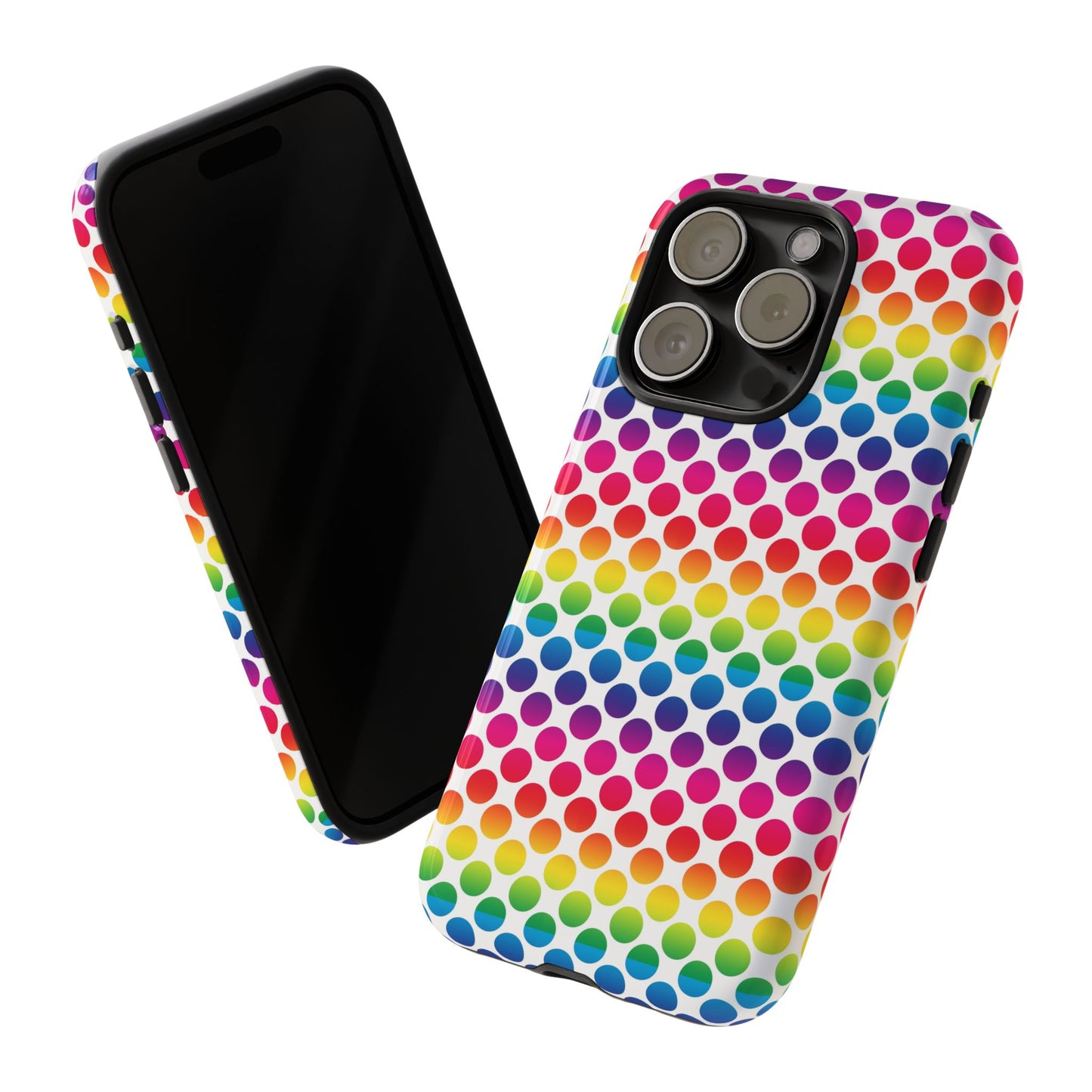 Rainbow Dot Phone Case, Colorful Phone Cover, Fun Phone Accessory, Gift for Friends, Trendy Mobile Case