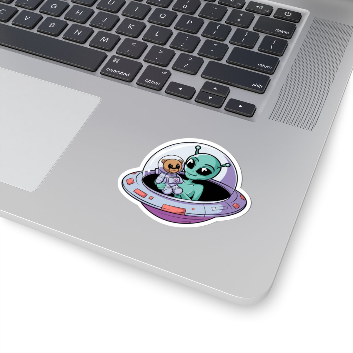 Cute Alien Sticker, Space Decor, Laptop Stickers, Kid Friendly Gift, UFO Art, Cosmic Aesthetic