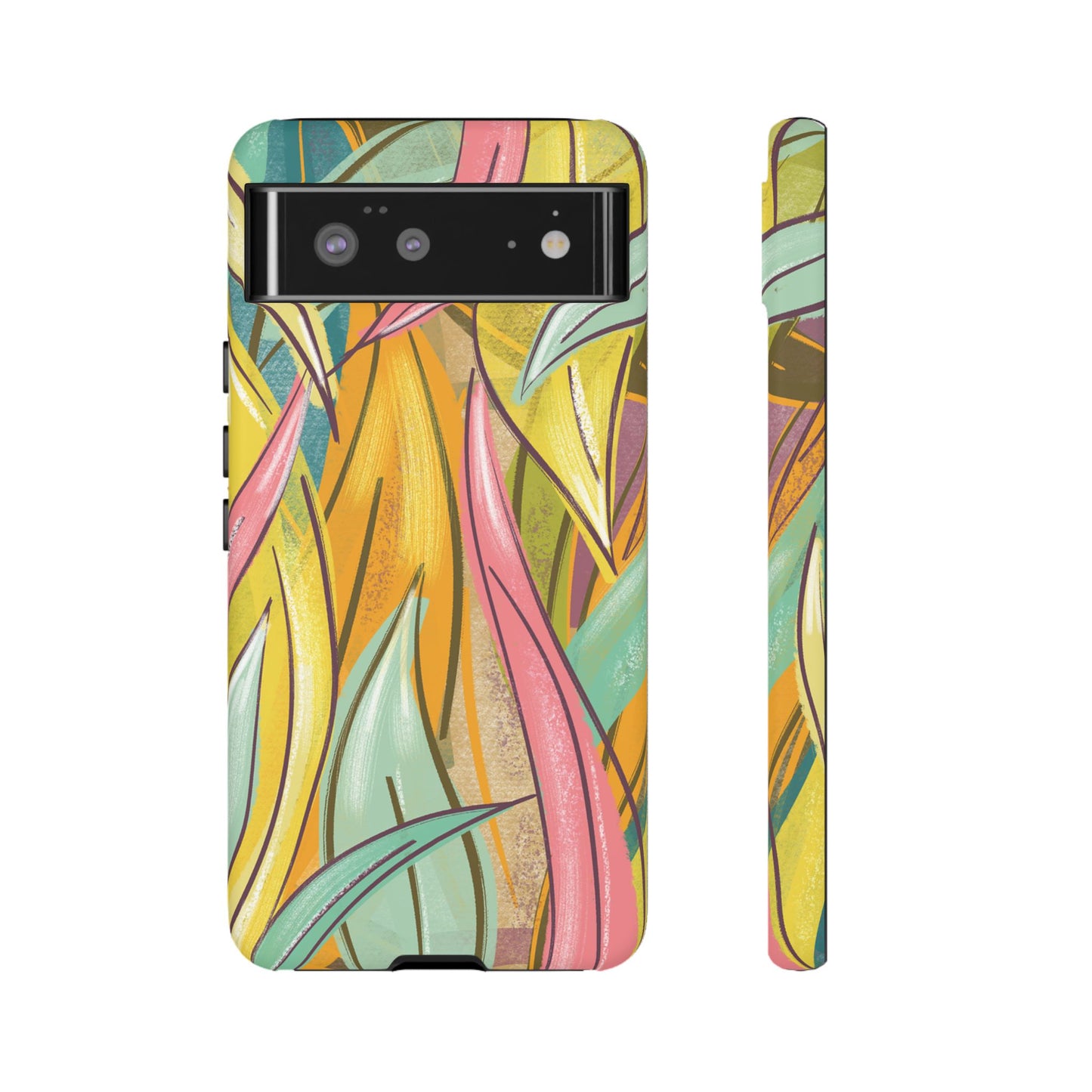 Vibrant Phone Case with Colorful Leaf Design, Tough Cases for Nature Lovers, Eco-Friendly Gift, Summer Vibes, Floral Phone Cover