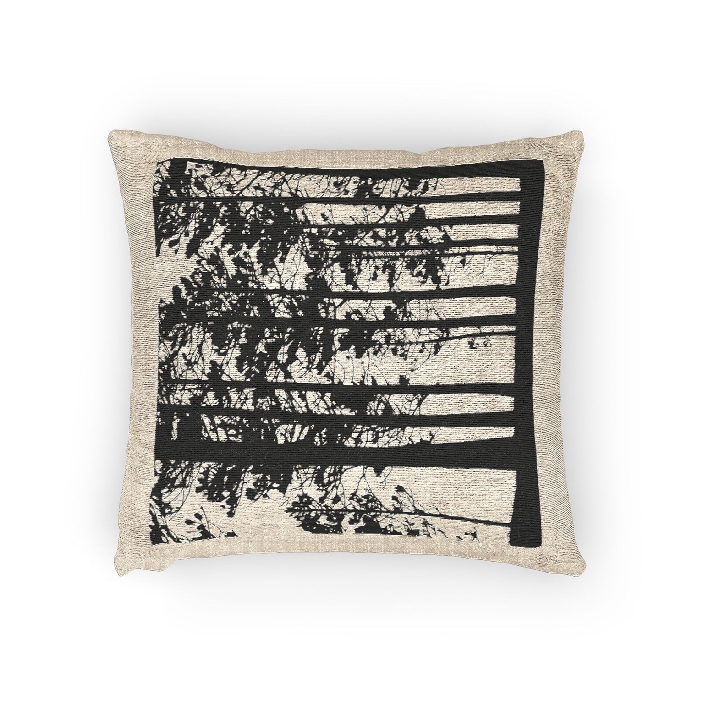 Nature-Inspired Woven Pillow, Cozy Home Decor, Forest Theme Cushion, Boho Accent Pillow, Rustic Living Room Accessory