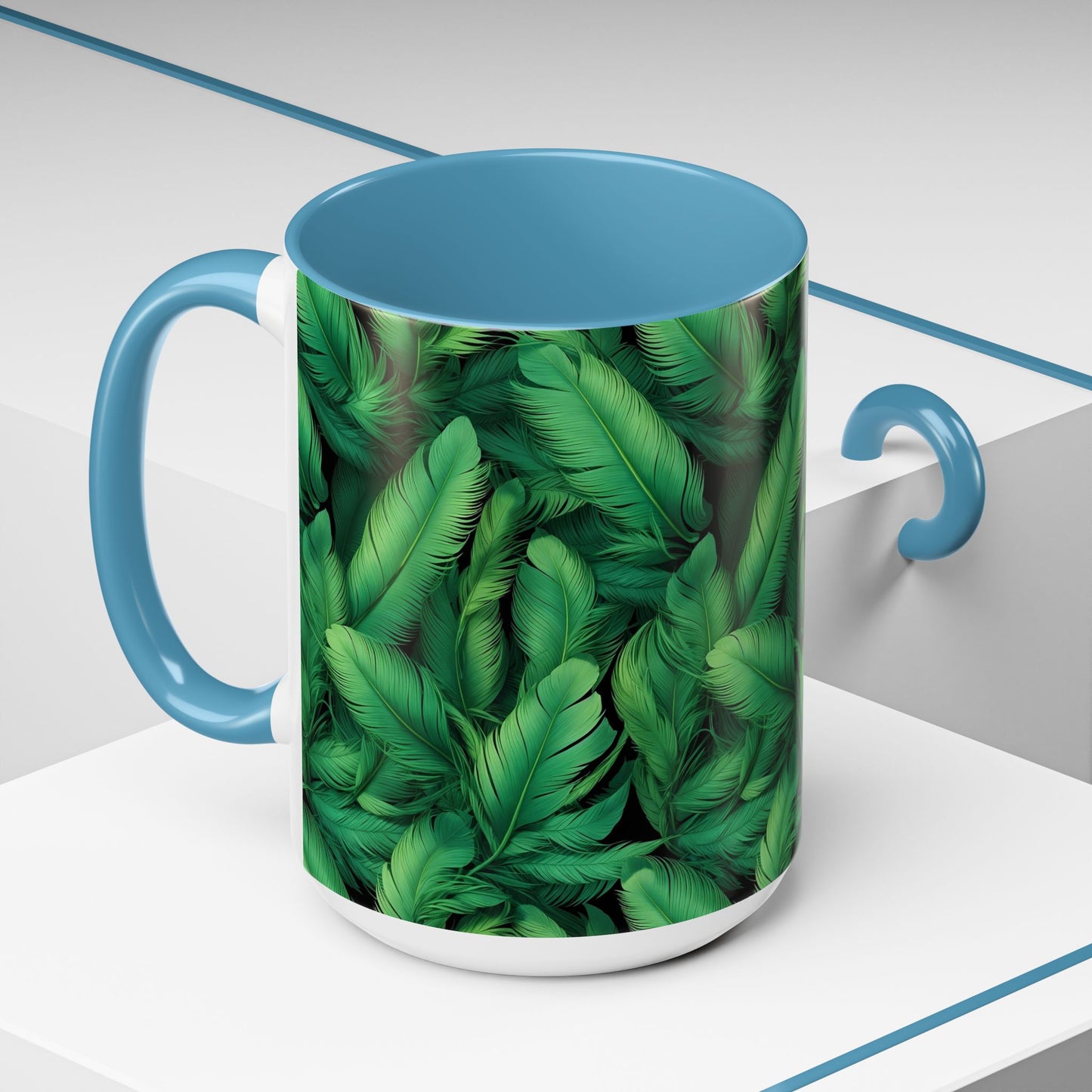 Tropical Leaf Coffee Mug - Green Botanical Drinkware, Ideal Gift for Nature Lovers, Home Decor, Tropical Theme, Eco-Friendly Beverage