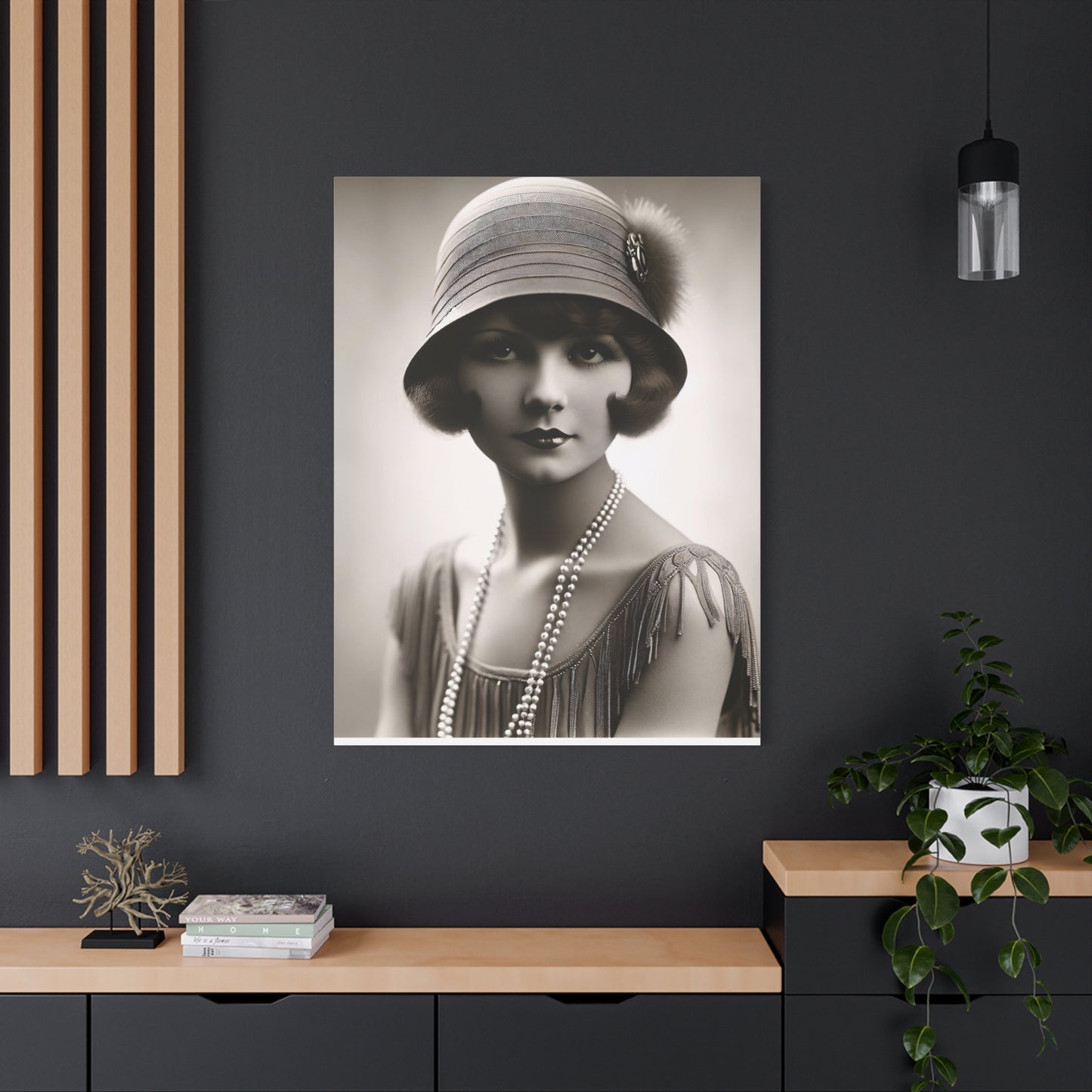 Vintage 1920s Flapper Portrait Canvas