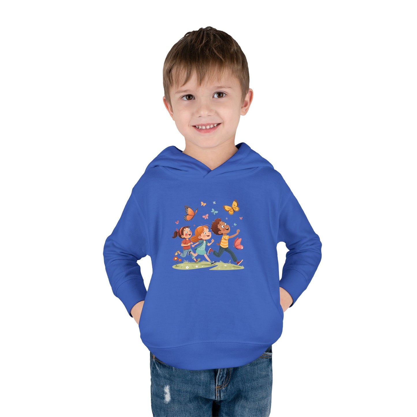 Butterfly Adventure Toddler Pullover Hoodie | Cute Kids Apparel, Fleece Hoodie, Toddler Gift, Outdoor Playwear, Spring Fashion