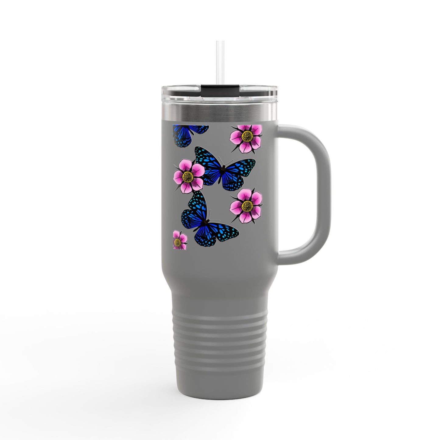 Floral Butterfly Insulated Travel Mug, 40oz - Perfect for Nature Lovers, On-the-Go Coffee, Outdoor Adventures, Birthday Gift, [...]