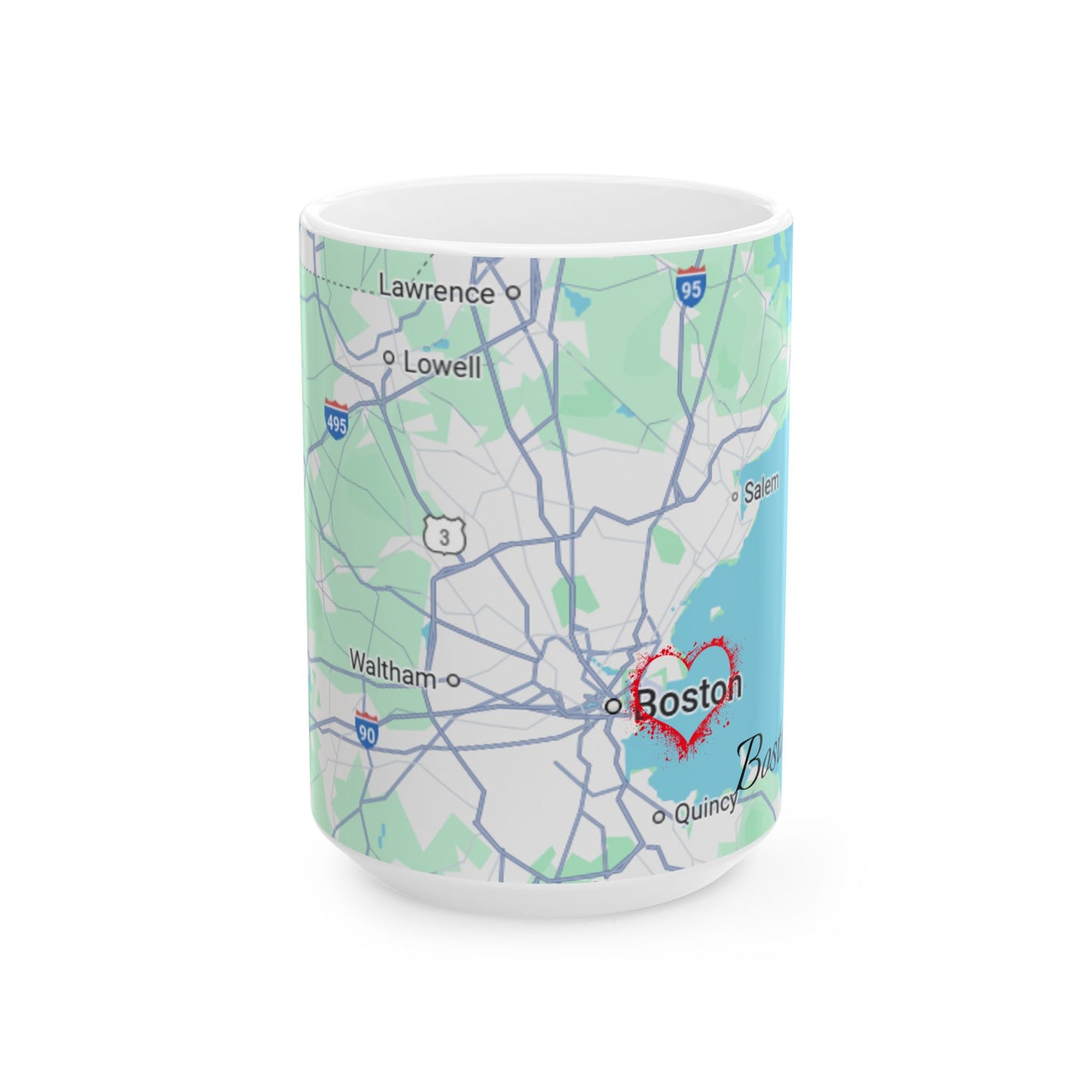 Boston Map-Printed Ceramic Mug - Custom Location Gift, Coffee Lover's Travel Mug, Personalized Home Decor, Geography Gift