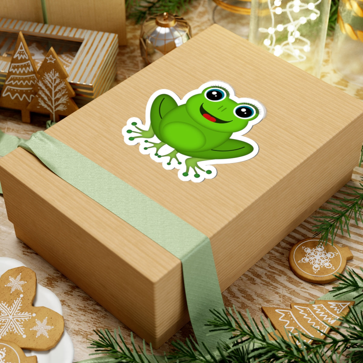 Cute Frog Kiss-Cut Stickers for Laptops, Water Bottles, Kids' Crafts, Fun Decor, Gift for Nature Lovers