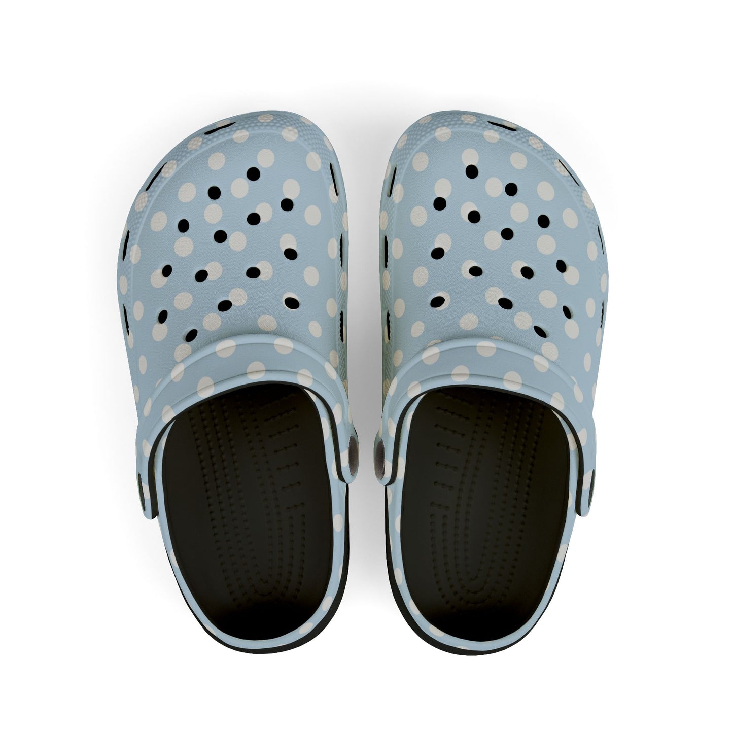 Kids Polka Dot EVA Foam Clogs — Light Blue Slip‑On Casual Shoes