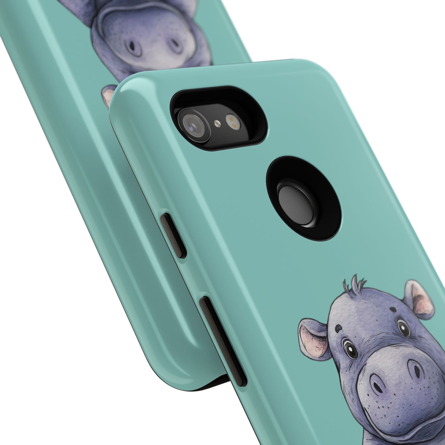 Cute Hippo Phone Case, Tough Phone Cover, Fun Animal Case, Gift for Kids, Cute Decor, Birthday Present