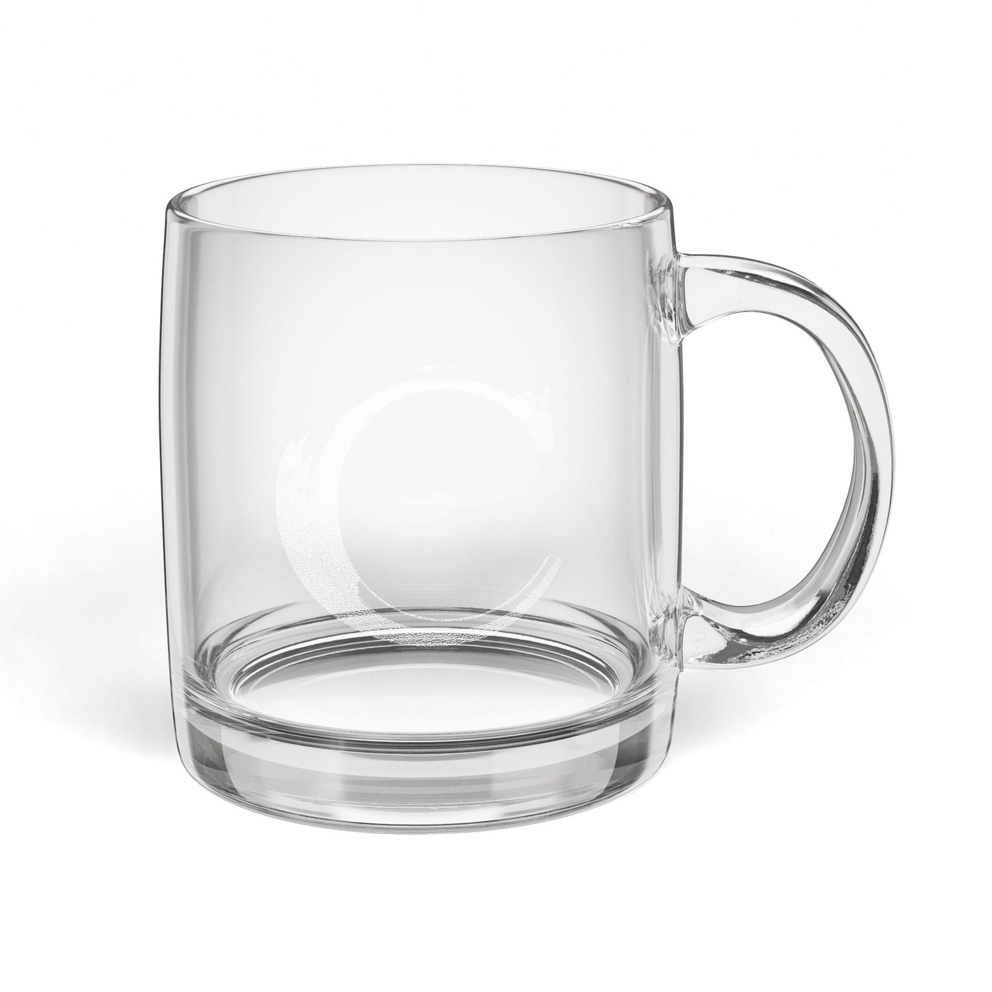 Personalized Engraved Glass Coffee Mug |Letter C