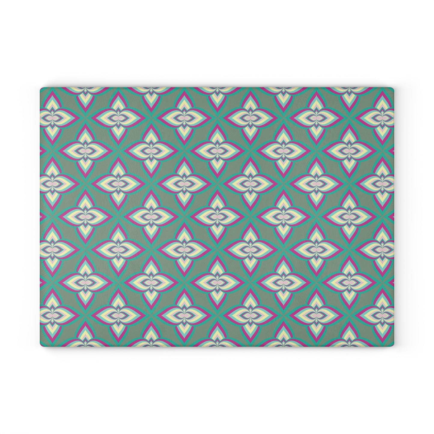 Stylish Glass Cutting Board with Geometric Pattern, Kitchen Decor, Gift for Home Cooks, Housewarming Present, Modern Kitchen Accessory