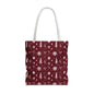 Christmas Snowflake Tote Bag – Burgundy Holiday Patterned Carryall