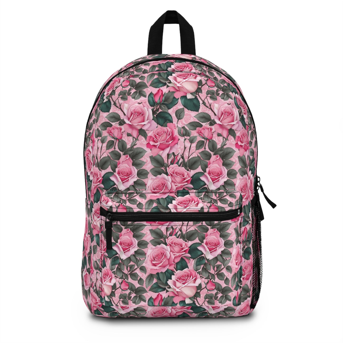 Floral Design Backpack - Ideal for School, Travel, or Casual Outings | Stylish Bag, Rose Pattern, Gift for Her, Everyday Use, Back to School