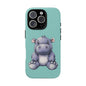 Cute Hippo Phone Case, Tough Phone Cover, Fun Animal Case, Gift for Kids, Cute Decor, Birthday Present
