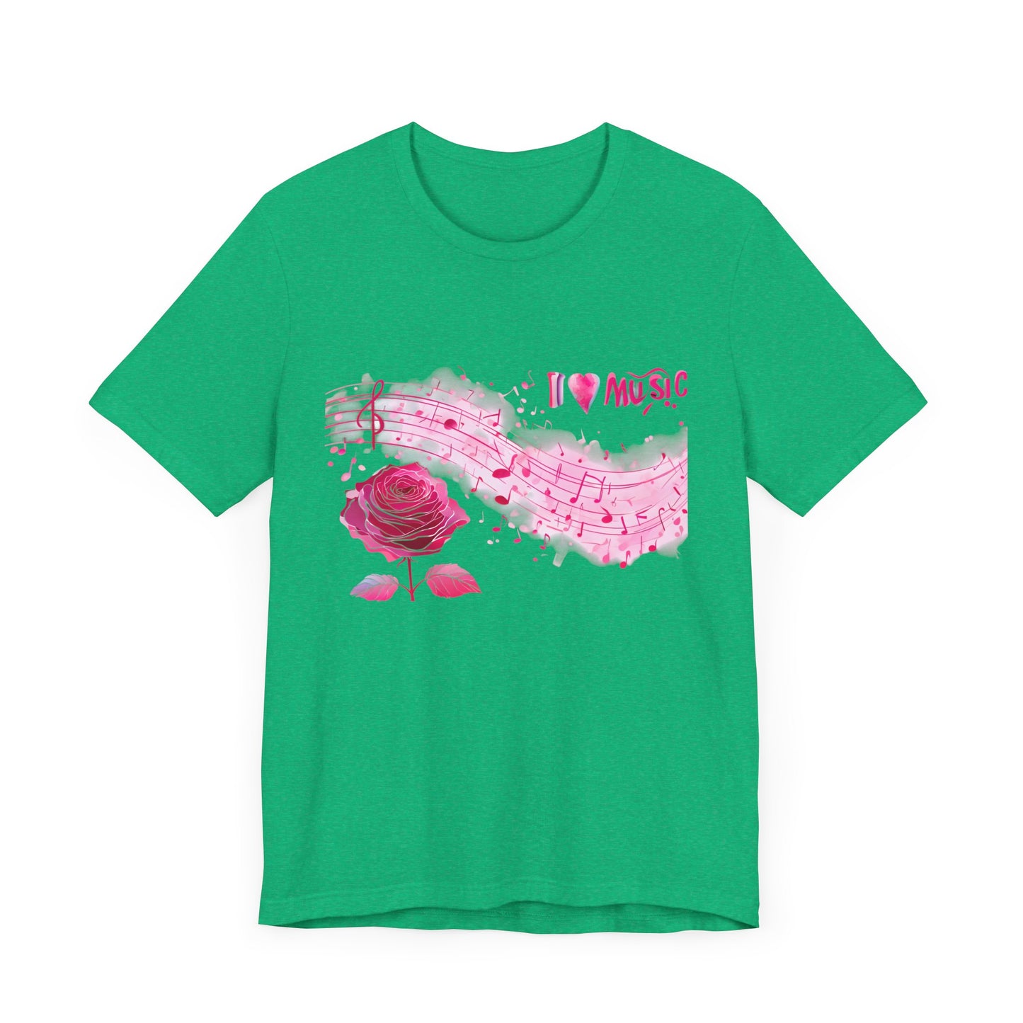 I Love Music Tee, Music Lover Shirt, Floral Music Notes Top