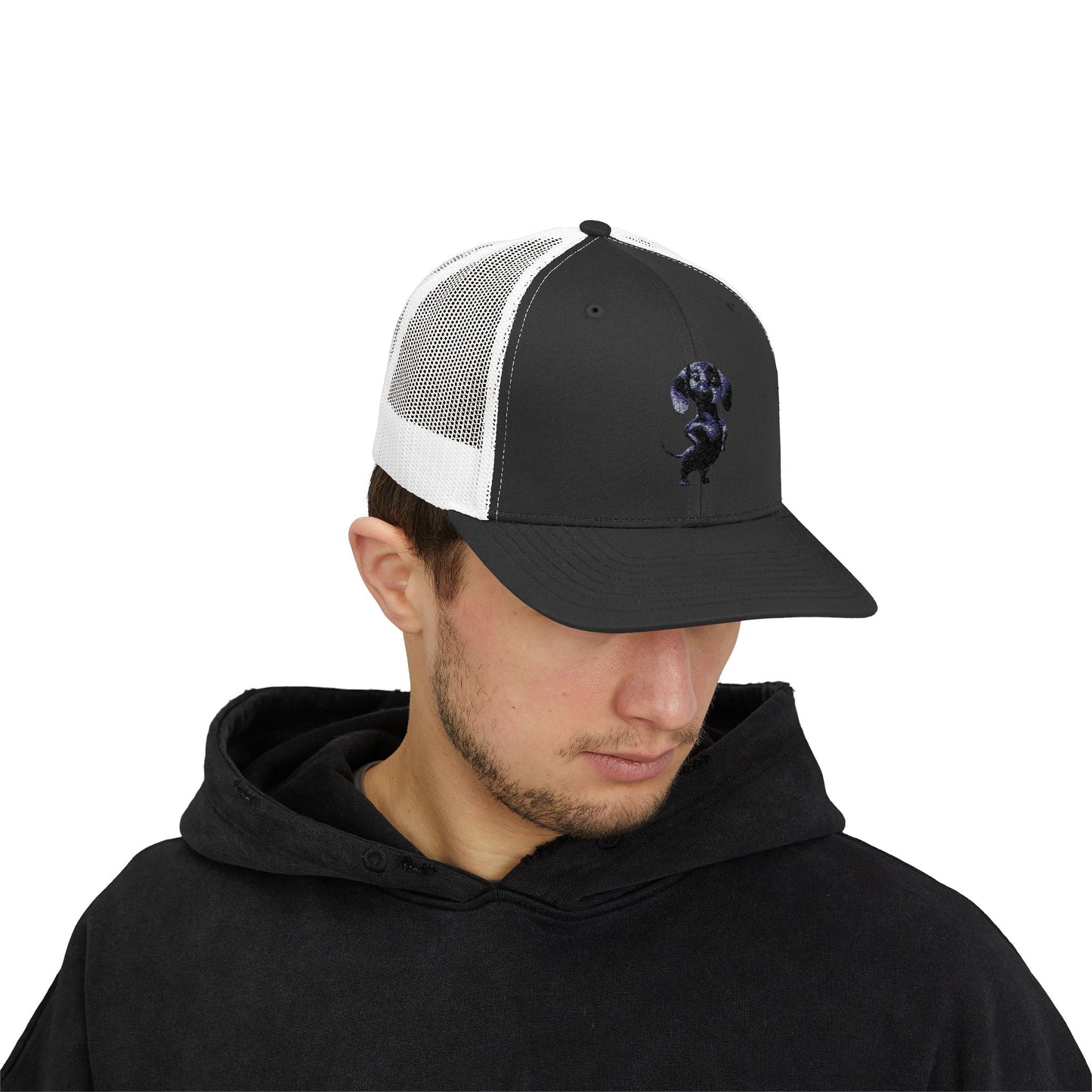 Dachshund Galaxy Trucker Cap – Embroidered Space Sausage Dog Snapback