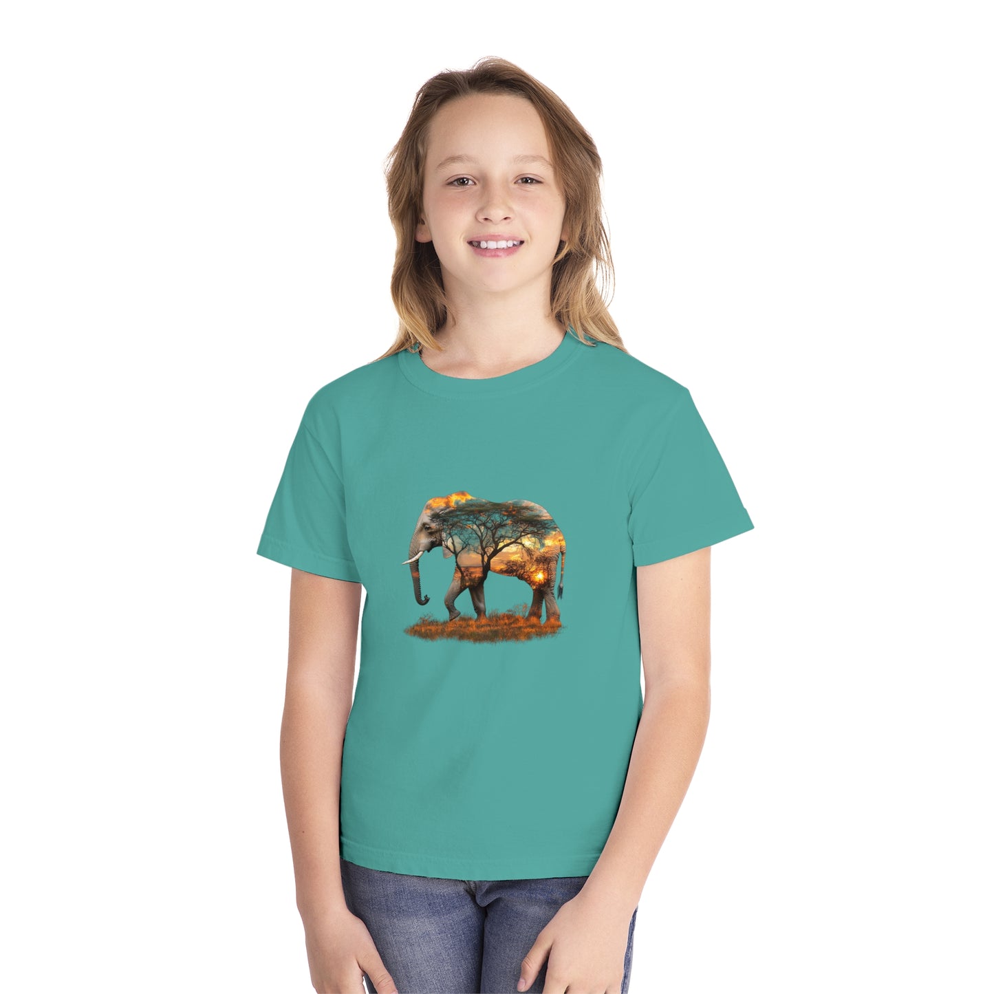 Elephant Silhouette Youth Tee | Nature Lover Shirt, Kids Wildlife Gift, Eco-Friendly Apparel, Safari Theme Tee, Adventure Clothing
