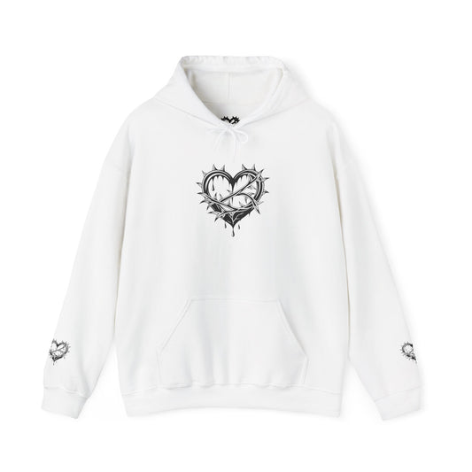Chic Hooded Sweatshirt with Heart Design - Cozy Streetwear, Perfect Gift for Friends, Casual Style, Empowering Sayings, Unisex Fashion