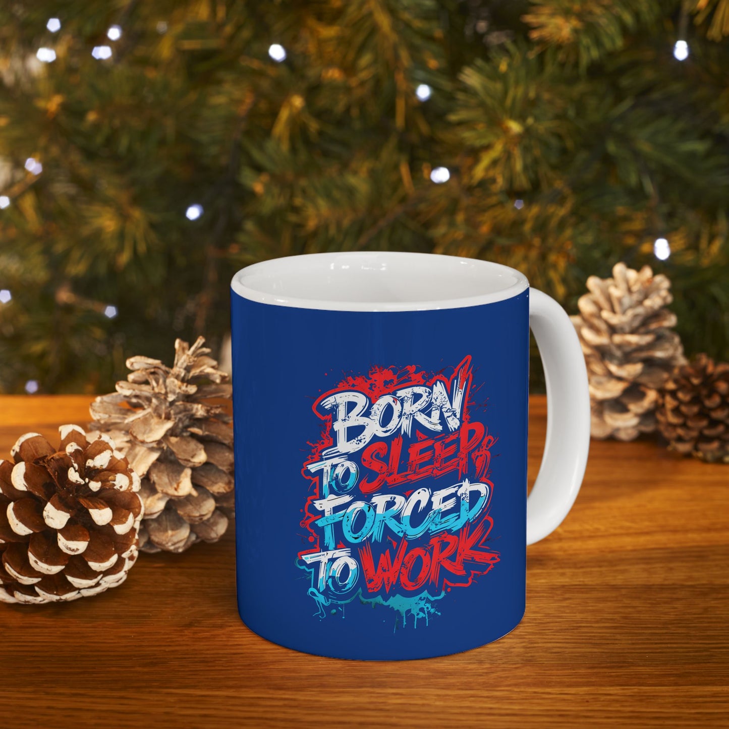 Ceramic Mug — Patriotic Retro Neon "God Bless America" Coffee Cup
