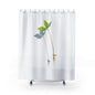 Minimalist Green Leaf Shower Curtain, Nature Vibes Bathroom Decor