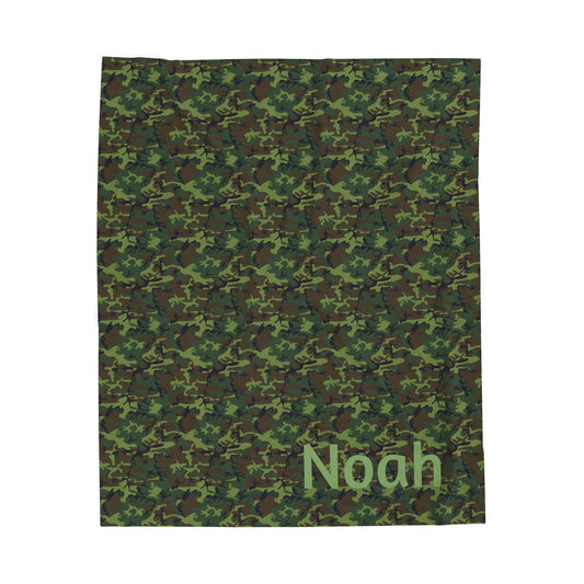 Camouflage Velveteen Plush Blanket - Noah