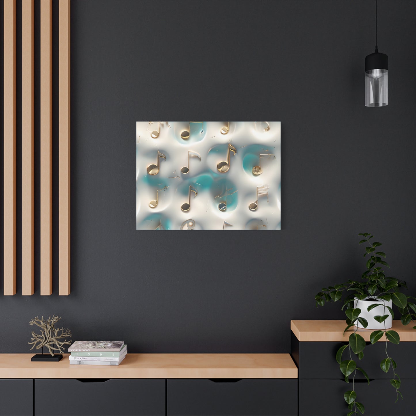 Musical Notes Wall Art Canvas, Elegant Home Decor, Perfect for Musicians, Music Lovers, Gifts for Music Teachers, Unique Art Piece