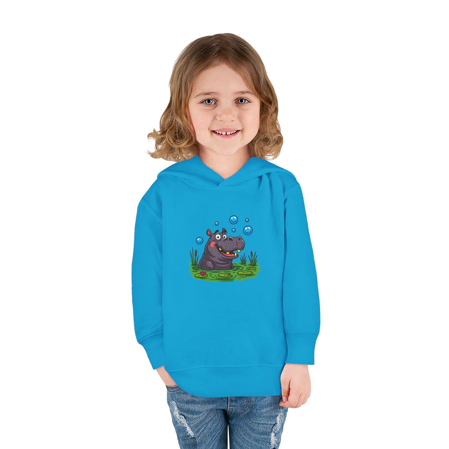Adorable Hippo Fleece Hoodie, Toddler Hoodie, Kids Pullover, Animal Sweatshirt, Cute Baby Gift, Cozy Toddler Wear