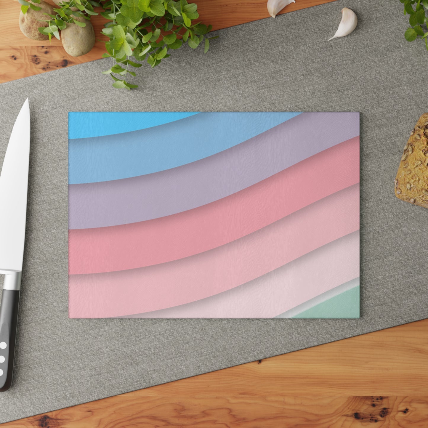 Elegant Pastel Glass Cutting Board | Kitchen Decor, Gift for Chefs