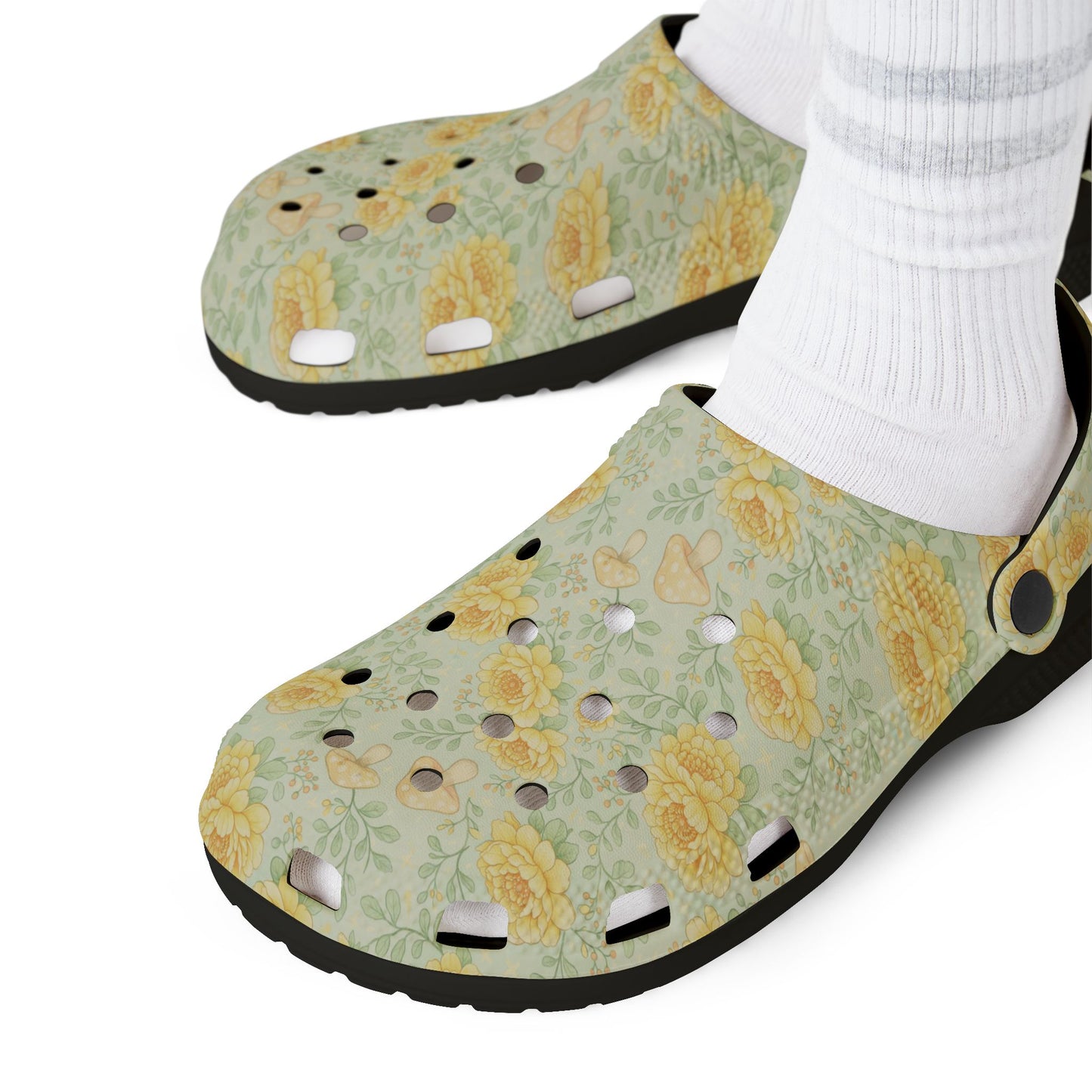 Floral Sunflower Clogs — Lightweight EVA Garden Shoes