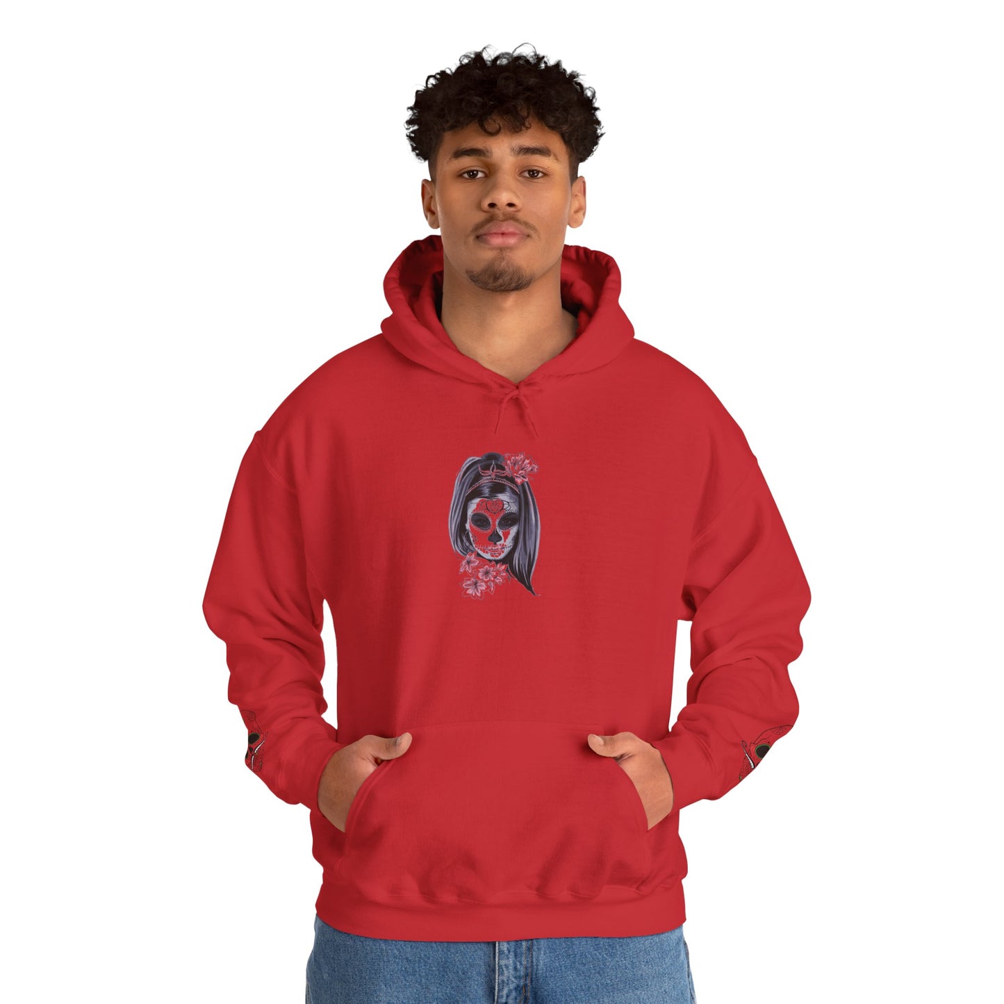 Day of the Dead Hoodie | Unisex Heavy Blend Sweatshirt, Skull Art, Mexican Holiday Apparel, Halloween Costume, Festival Gear