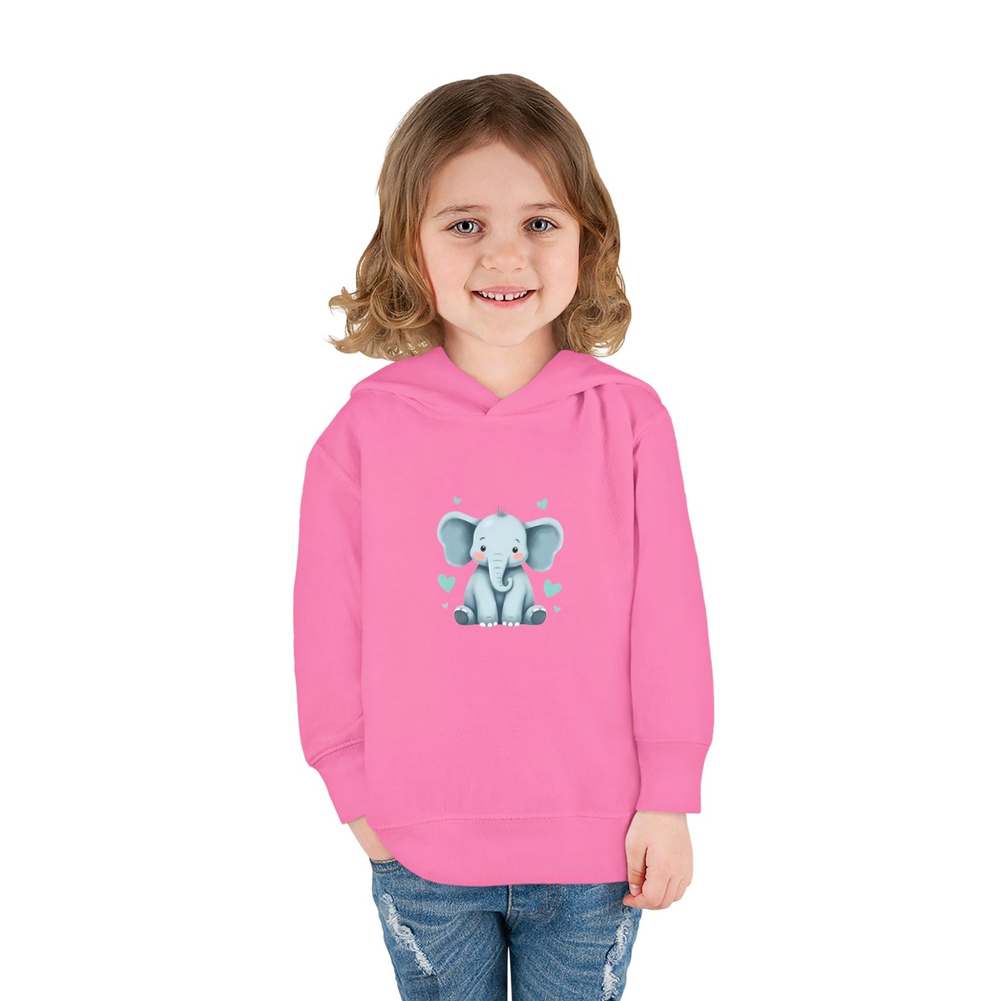 Adorable Elephant Toddler Fleece Hoodie, Kids Pullover, Baby Shower Gift, Birthday Present, Cute Animal Apparel, Cozy Toddler Wear