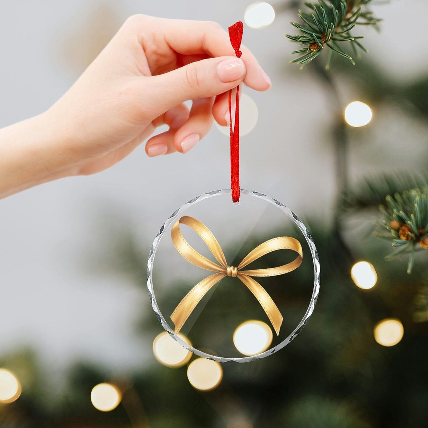 Glass Circular Ornament Pendant