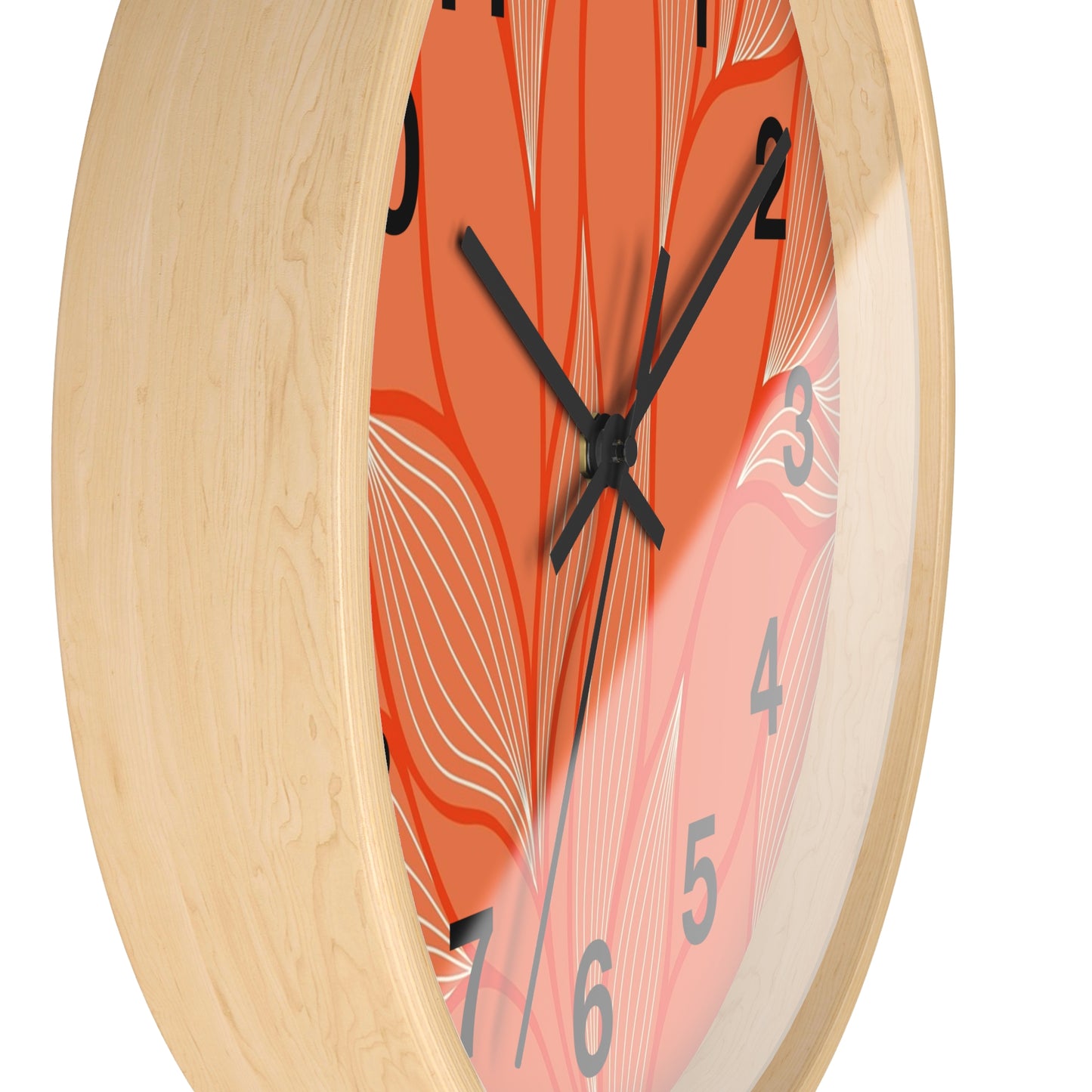 Modern Floral Wall Clock, Home Decor, Unique Timepiece, Boho Style, Office Decoration, Gift Idea