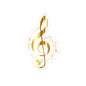 Elegant Musical Note Stickers, Gold Treble Clef, Decor for Musicians, Laptops, Journals, Gifts for Music Lovers