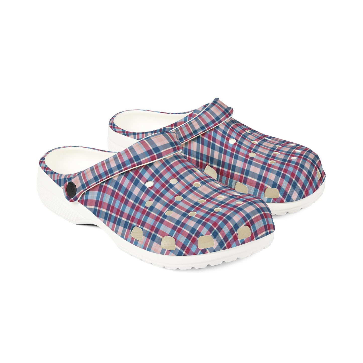 Plaid EVA Foam Clogs — Lightweight Comfortable Garden & Casual Shoes