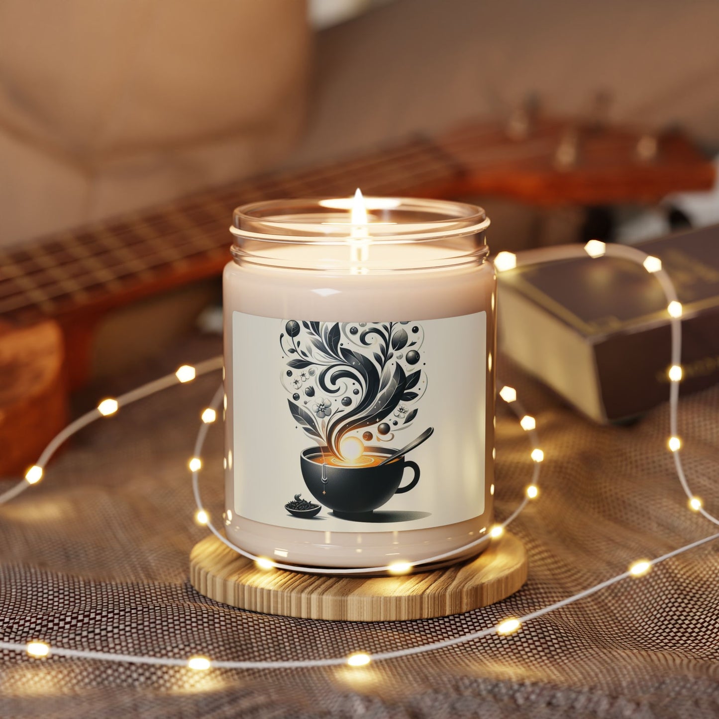 Coffee Cup Soy Candle — 9oz Scented Jar Candle with Whimsical Steam Design