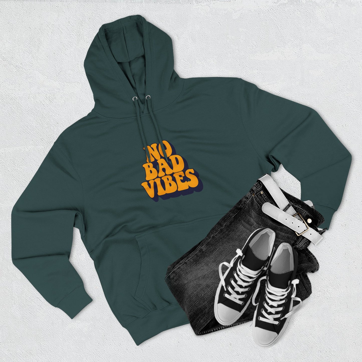 Good Vibes Only Fleece Hoodie for Positive Energy Lovers, Motivational Comfort, Chill Attire, Casual Wear, Gift for Friends